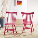 Raspberry Pink Spindle Side Chair Set of 2 Solid Oak