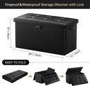 Storage Ottoman Bench 30 Inches Black Storage Lock Pro