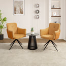 360° Swivel Home Office Desk Chairs Set of 2,Modern Dining Chairs with Arm, Upholstered Bedroom Chairs with Metal Base,Makeup Chair for Vanity, for Living Room, Bedroom,Study Room,Dining Room(Orange)