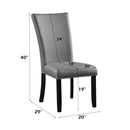 Caralin - Side Chair (Set of 2) - Gray Synthetic Leather & Black