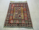 Vintage Moroccan Rug 4x5 ft, Bronze Red Black, Geometric Stars, High Quality Moroccan Carpet, Berber Rug, Handmade Wool Area Rug, Unique Rug