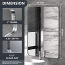 Brushed Silver Wall Mounted Bathroom Mirror 30x40 Inches