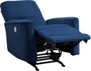 Navy Velvet Power Recliner Chair for Living Room Theater
