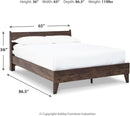 Queen Panel Platform Bed Dark Brown Walnut Storage