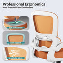 Ergonomic Office Chair With Adjustable Lumbar Support Orange Mesh Desk Chair