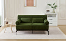 Modern Loveseat Sofa 2-Seater with USB Ports, Cylindrical Armrests, Green Chenille, 59 Inch