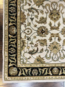 Small Indo Mahal Rug 2.5 x 4, Wool Indian Oriental Carpet, Hand Knotted Handmade Vintage Traditional Rug, Beige Tan Black