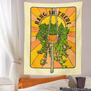 70s retro botanical tapestry wall hanging for bedroom decor