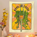 70s retro botanical tapestry wall hanging for bedroom decor