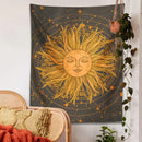 70s retro celestial sun moon wall tapestry bedroom art