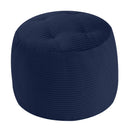 Stuffed Round Pouf Ottoman, 20"x15" Corduroy