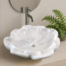 White Flower Marble Vessel Sink