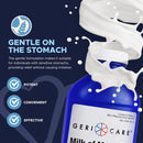 GeriCare Milk of Magnesia, Magnesium Hydroxide 1200mg| Fast Overnight Constipation Relief| Cramp-Free Saline Laxative & Stool Softener| Antacid for Heartburn & Indigestion| Original Flavor| 16 Fl Oz