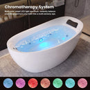 Elaris 71-Inch Acrylic High-Back Oval Whirlpool Tub With 6 Jets LED Light And Gel Pillow (SAK21370)