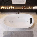 Elaris 71-Inch Acrylic High-Back Oval Whirlpool Tub With 6 Jets LED Light And Gel Pillow (SAK21370)