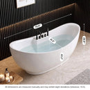 Serenova 71-Inch Double-End Oval Acrylic Freestanding Whirlpool Tub With Air Bubble Jets (SAK18954)