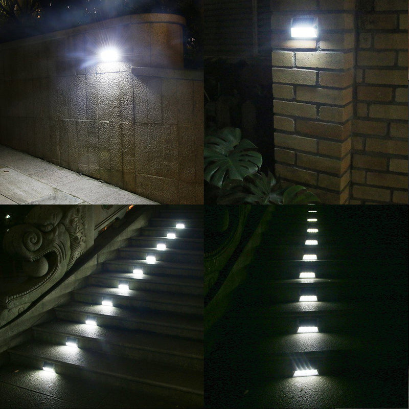 8 LED Solar Stair Step Lights | Dusk to Dawn Auto On/Off | Super Bright (2024 Model)