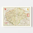 Vintage Map of Bohemia (Czech Republic) 1665