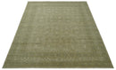 7.10x9.7 Traditional Ivory and Olive Antique Style Hand knotted Wool Area Rug, Kids, Living Room and Bedroom Rug