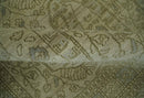 7.10x9.7 Traditional Ivory and Olive Antique Style Hand knotted Wool Area Rug, Kids, Living Room and Bedroom Rug