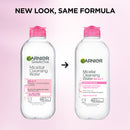 Garnier Micellar Water, Hydrating Facial Cleanser & Makeup Remover, Suitable for Sensitive Skin, Vegan, Cruelty Free, 13.5 Fl Oz (400mL), 1 Count