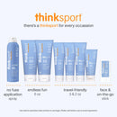 Thinksport Mineral Sunscreen Stick SPF 30, 0.64 Oz, Water Resistant & Vegan