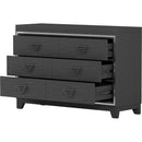 Elegant Dresser with Metal Handle and Sparkling Shiny Decoration, Storage Cabinet with 6 Drawers for Bedroom, Living Room, Black