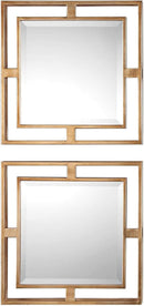Allick 18 Inch Square Mirror Antiqued Gold Set Of 2