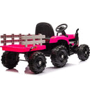 Ride on Tractor with Trailer,24V Battery Powered Electric Tractor Toy, 200w*2motor 1.86-4.97MPH/Remote Control,electric car for kids,Three speed adjustable,USB,MP3 ,Bluetooth,LED light, safety belt.