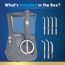 Waterpik Aquarius Countertop Water Flosser with 10 Settings, 7 Tips, Gray