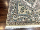 Pak Persian Rug 8 x 10.6, Elegant Oriental Carpet, Floral Medallion, Vintage Handmade Wool Rug, FIne 240 KPSI