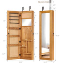 Jewelry Armoire Organizer With Full Length Mirror, Wall Mounted Lockable Cabinet With LED Light
