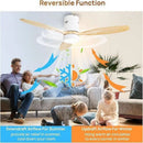 52 Inch White Wood Ceiling Fan With LED Light And Remote