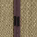 70' Rattan Buffet Cabinet with Storage, 4-Door Sideboard Buffet Cabinet with Adjustable Shelves for Kitchen, Living Room and Dining Room, Easy Assembly,Brown