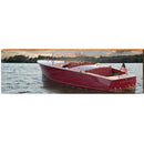 St. Croix River Sunset Vintage Boat | Wall Art Print on Real Wood