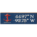 Hudson, WI Anchor Navy Latitude Longitude | Wall Art Print on Real Wood
