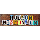 Hudson Wisconsin Letter Cutout | Wall Art Print on Real Wood