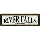 River Falls Wisconsin Sign | Wall Art Print on Real Wood