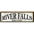 River Falls, Wisconsin Wooden Sign | Wall Art Print on Real Wood