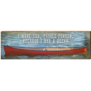 Paddle Person Red Canoe | Wall Art Print on Real Wood