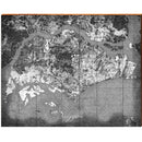Singapore Map | Wall Art Print on Real Wood