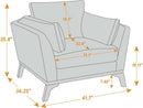 Large Yellow Linen Upholstered Accent Chair Cushions