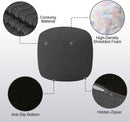 Round Plush Pouf Ottoman, 20"x15"
