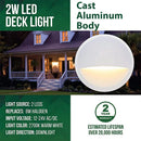 DLA02 4-Pack 2W Low Voltage 2700K Warm White Integrated LED Outdoor Half Moon Deck Lights Package, 12V LED Step Patio Landscape Lights