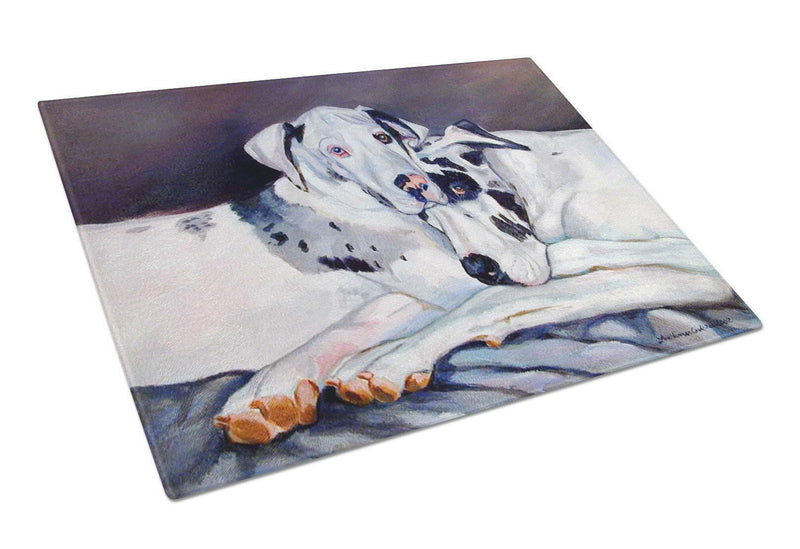 Harlequin Natural Great Danes Glass Cutting Board Large