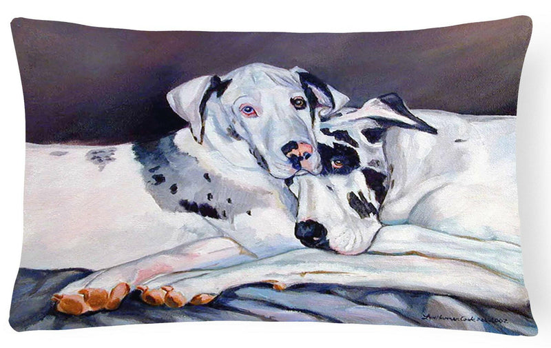 Harlequin Natural Great Danes Decorative   Canvas Fabric Pillow