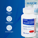 MAJOR Docusate Sodium 250 mg, Extra Strength Stool Softener Laxative for Occasional Constipation Relief – Stimulant‑Free, 100 Softgels (2 Pack)