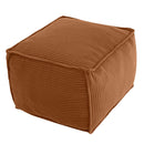 Stuffed Round Pouf Ottoman, 20"x15" Corduroy