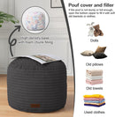 Round Plush Pouf Ottoman, 20"x15"
