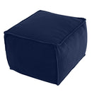 Stuffed Round Pouf Ottoman, 20"x15" Corduroy